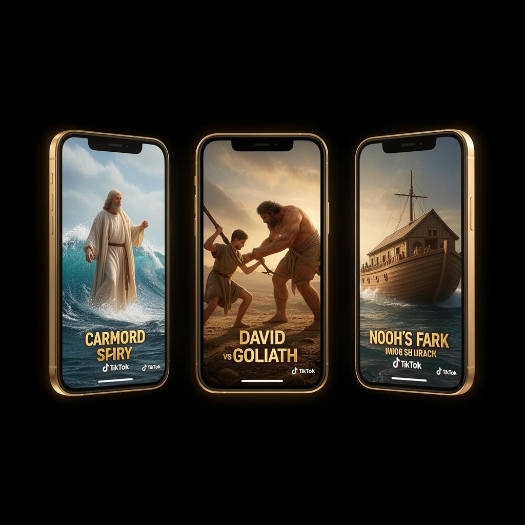 Pré-visualização dos cortes bíblicos em celulares